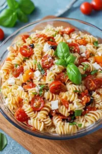 Mediterraner Nudelsalat mit Tomaten