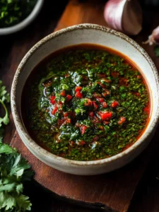 Rote Chimichurri mit gerösteten Paprika