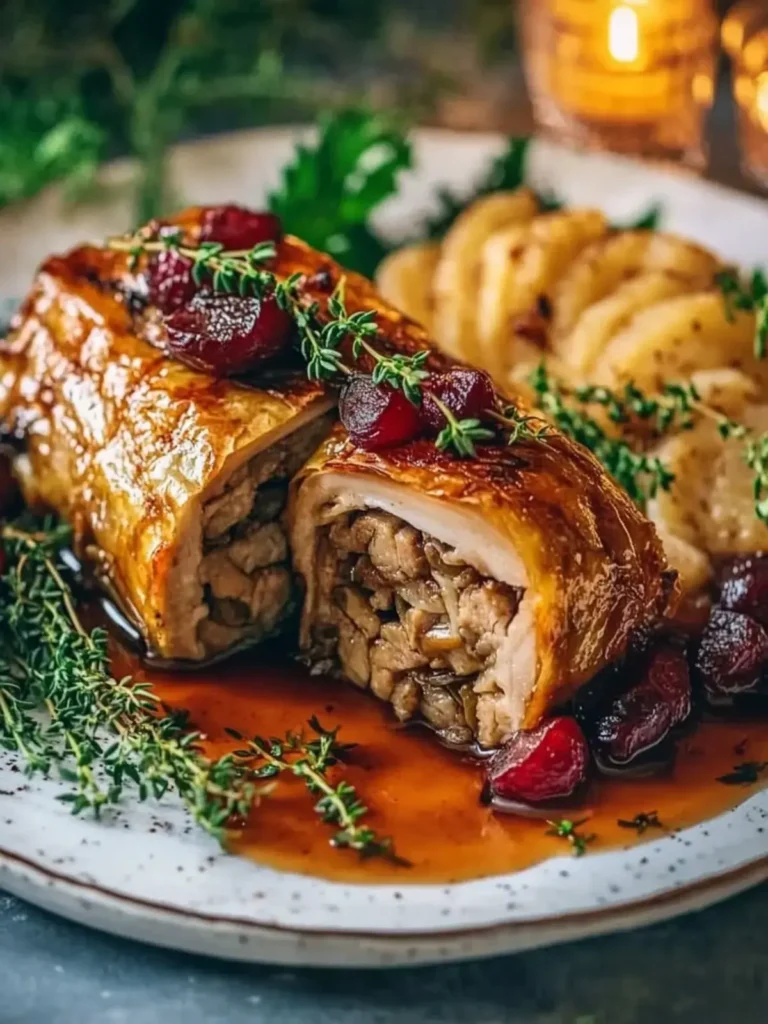 veganer Linsenbraten im Blätterteigmantel