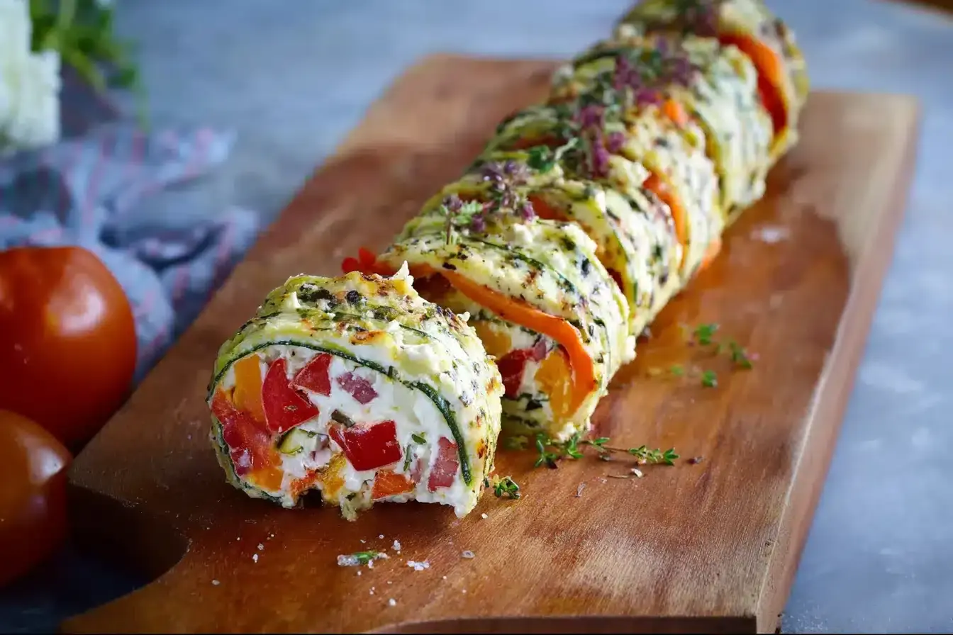 vegetarische Gemüserolle Frischkäse Feta