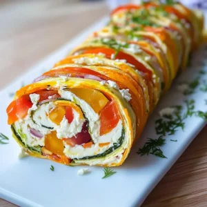 Vegetarische Gemüserolle mit Frischkäse und Feta