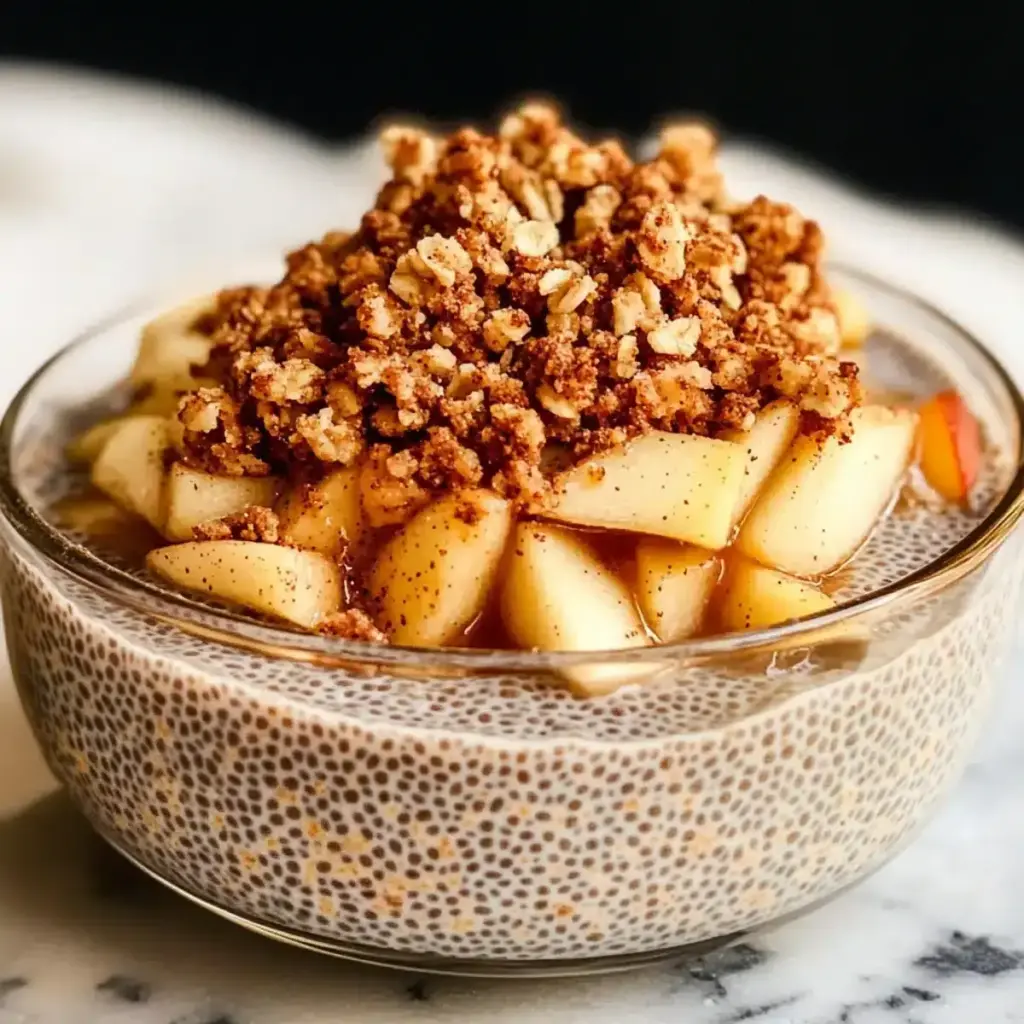 Apfel-Crumble-Chia-Pudding