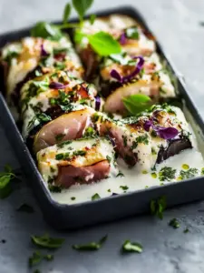 Auberginen-Rollatini mit Thunfisch und Zitronensauce