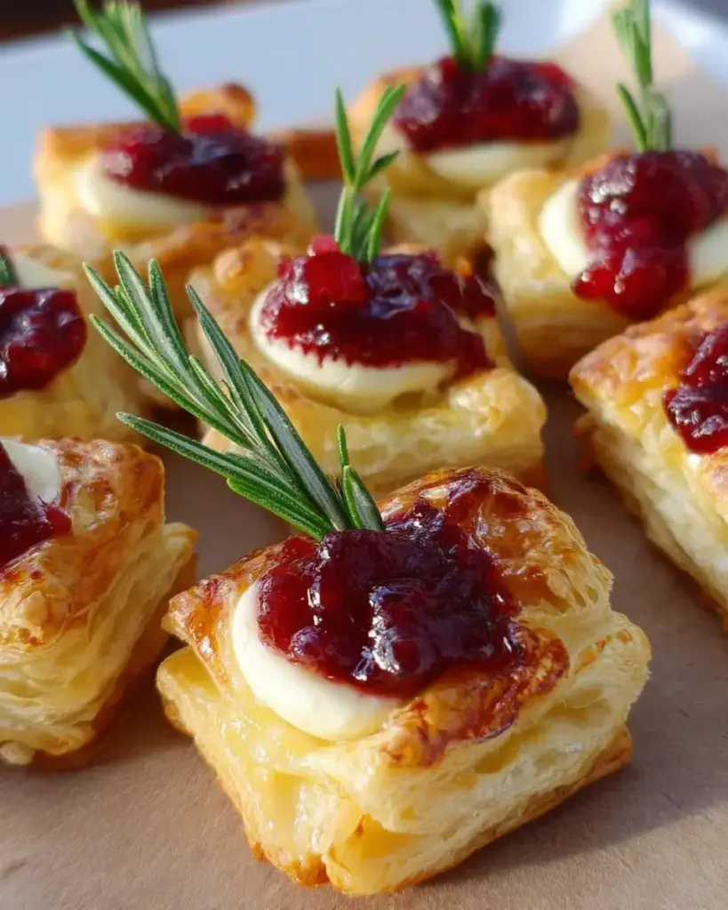 Blätterteig-Häppchen mit Camembert
