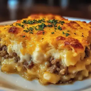 Cheddar-Bay-Hamburger-Auflauf