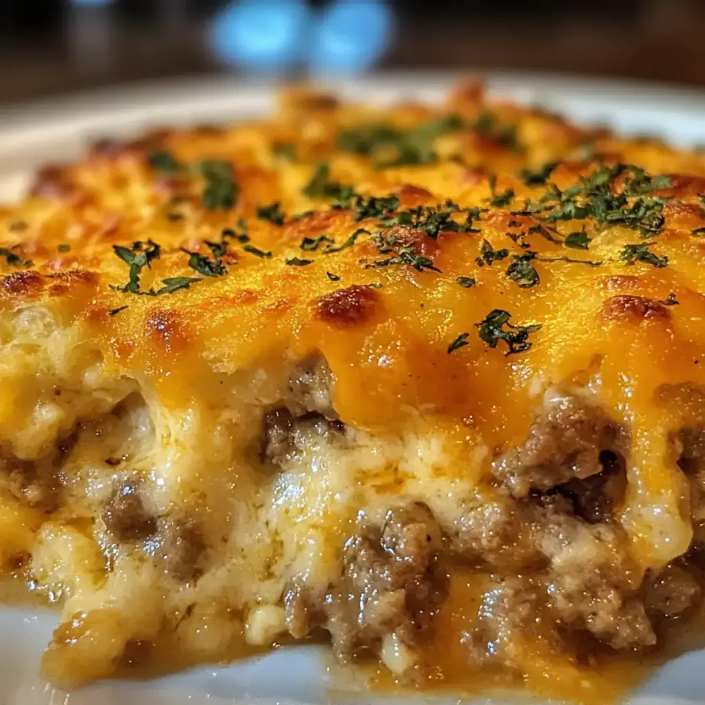 Cheddar-Bay-Hamburger-Auflauf