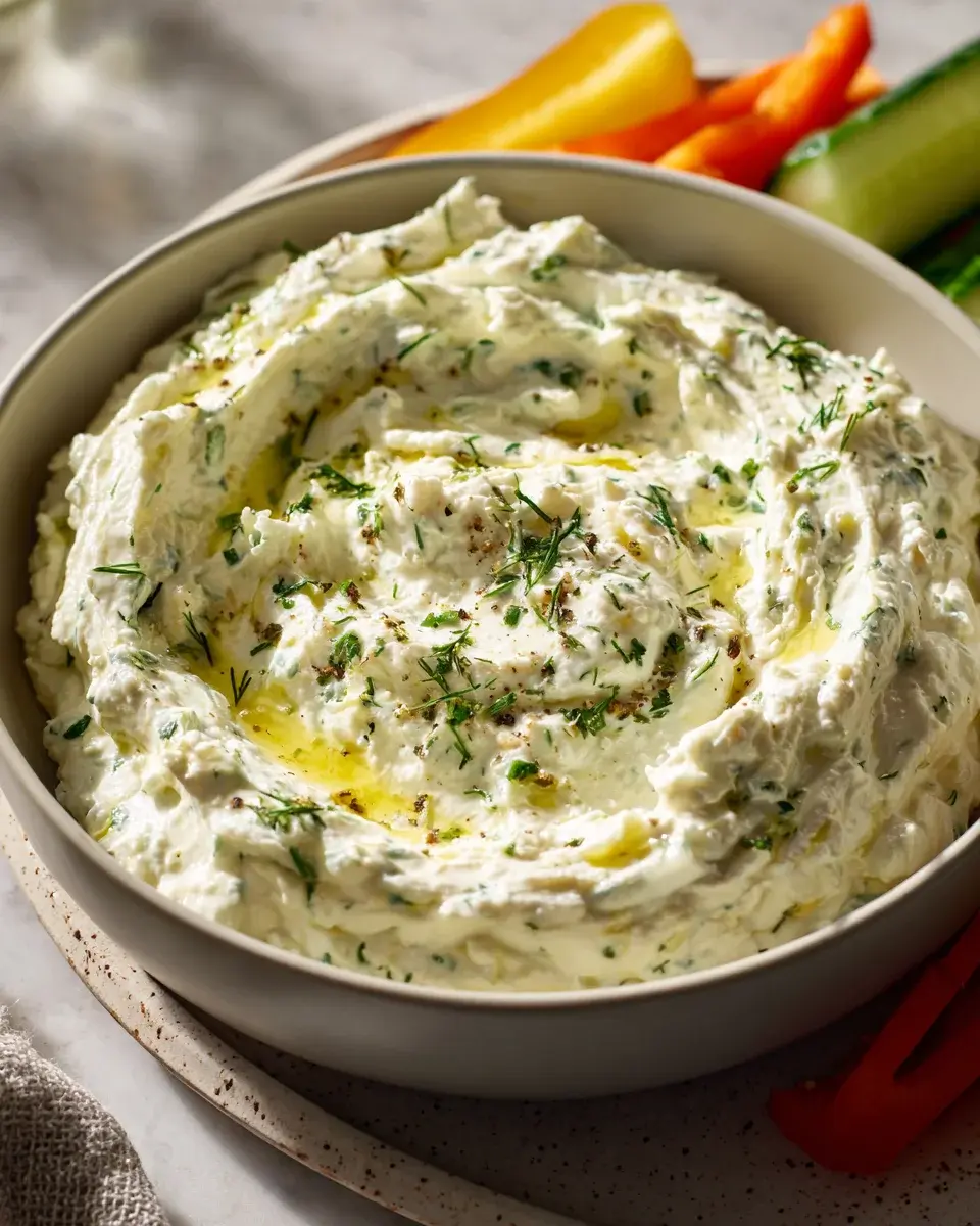 Cremiger Feta Dip mit Knoblauch Joghurt