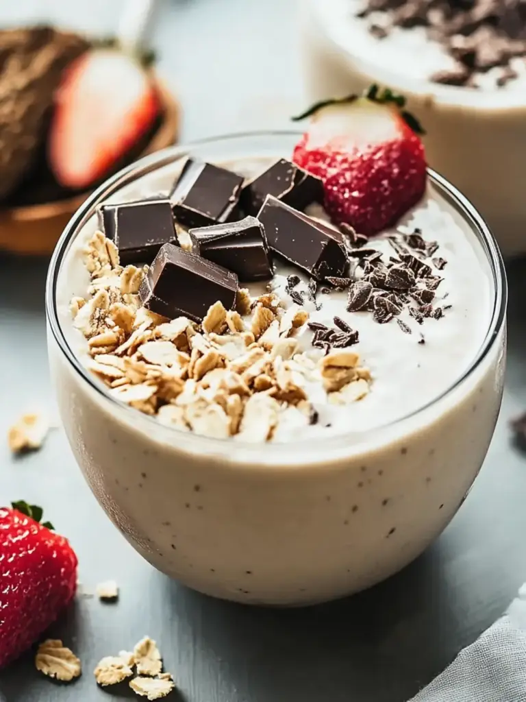 Dunkle Schokolade geröstete Kokosnuss Smoothie Schüssel