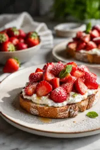 Knusprige Erdbeer-Dessert-Bruschetta