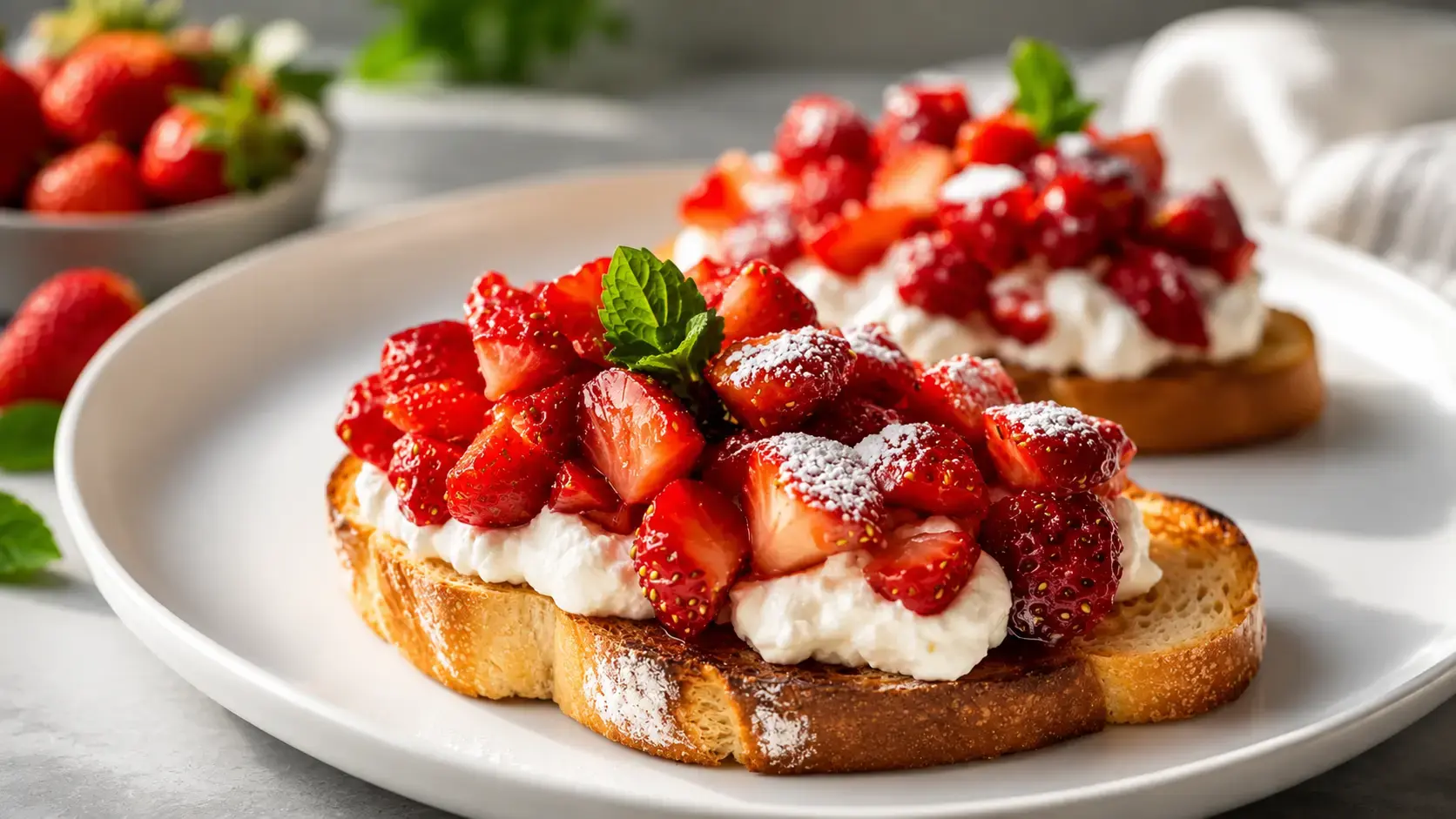 Erdbeer Dessert Bruschetta