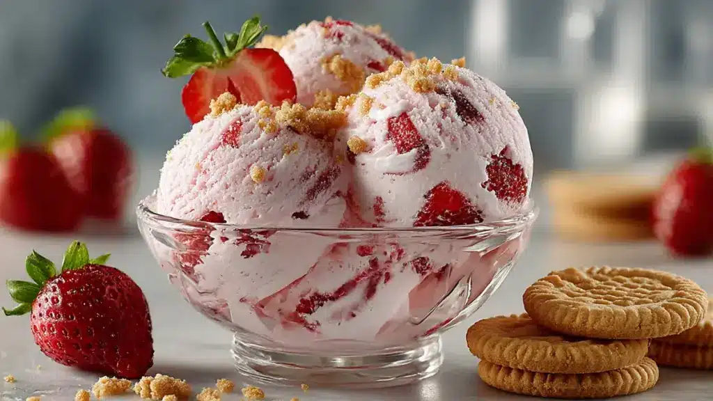 Erdbeer-Frischkäse-Eis