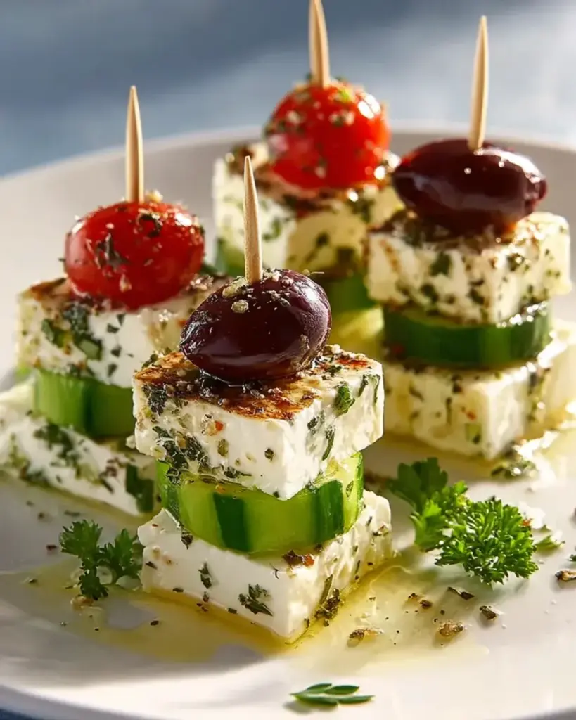 Feta Spieße mit Gurke