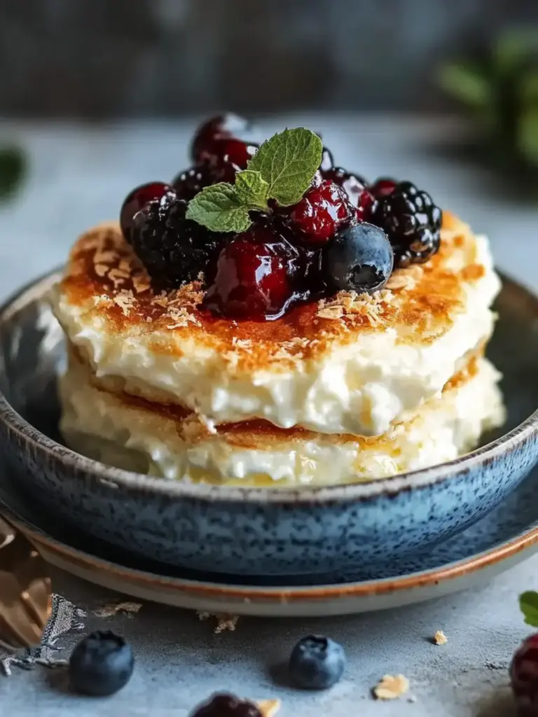 Fluffige griechische Joghurt-Pfannkuchen Rezept