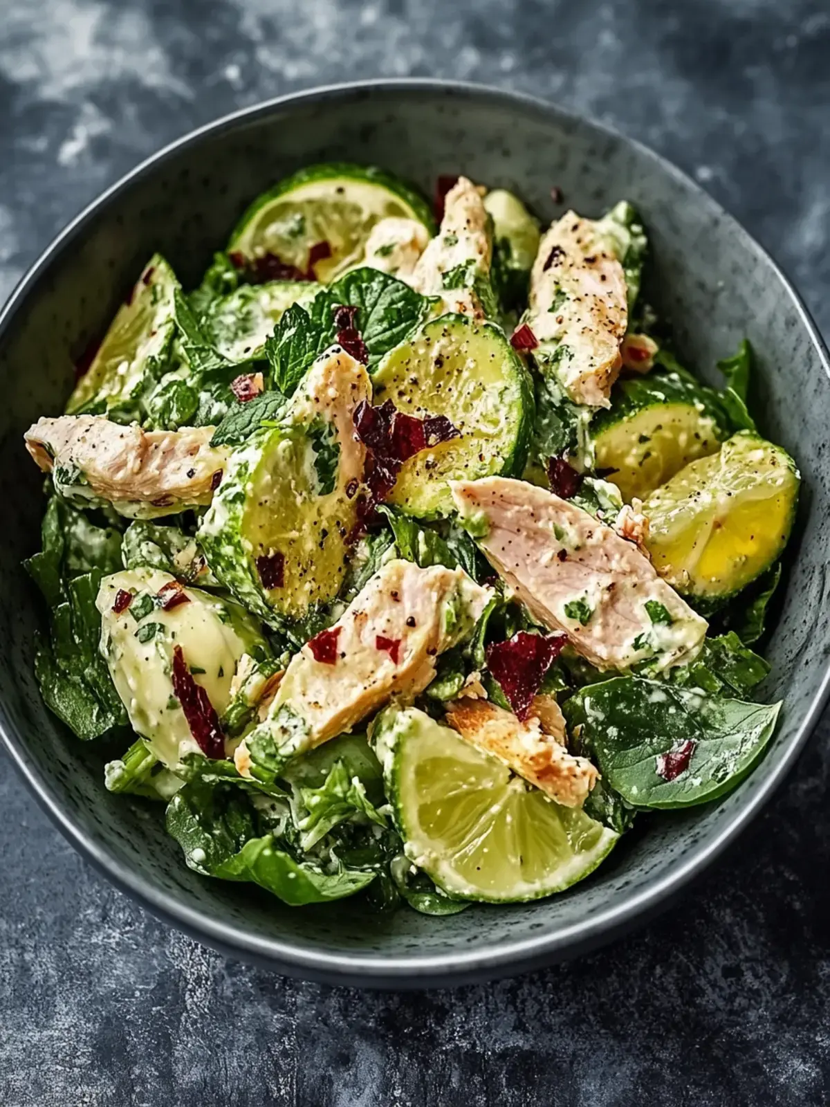 Frischer Gurken-Hühnchensalat