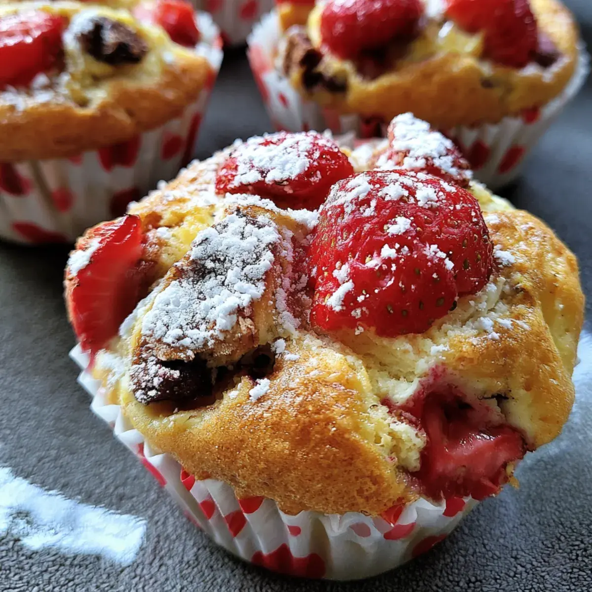 Frischkäse Muffins mit Erdbeeren