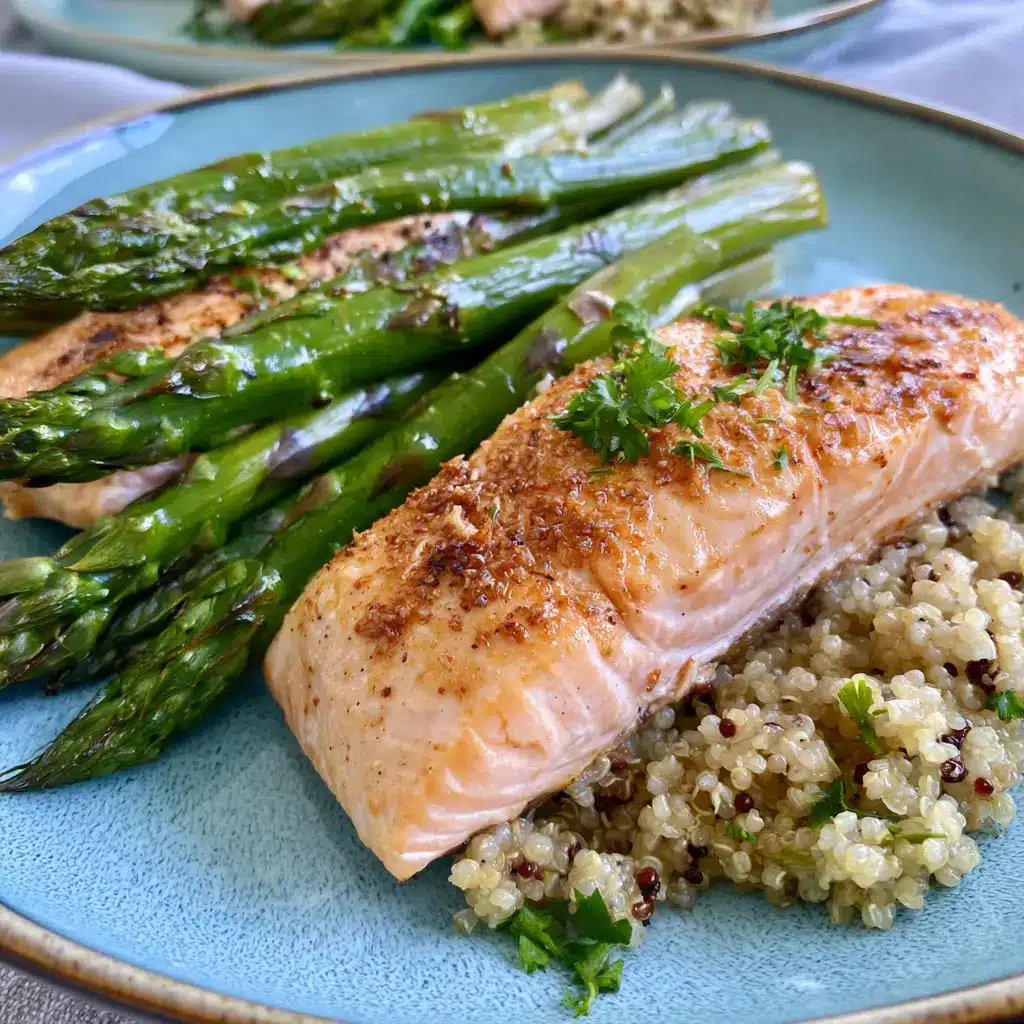 Gebackener Lachs mit Quinoa und geröstetem Spargel - LNNRW 2 Gebackener Lachs mit Quinoa