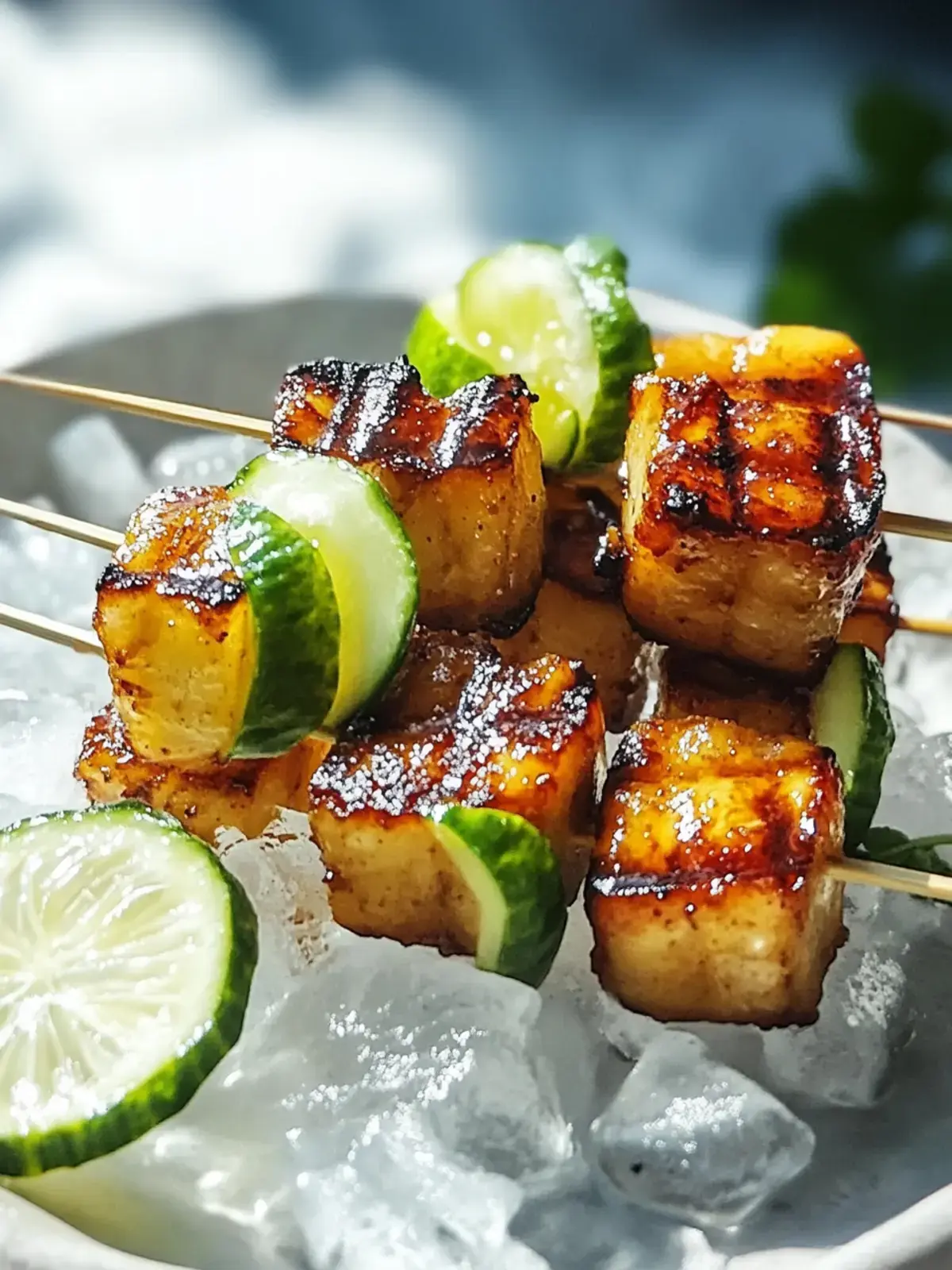 Gegrillte Honig BBQ Bacon Hühnchen Spieße