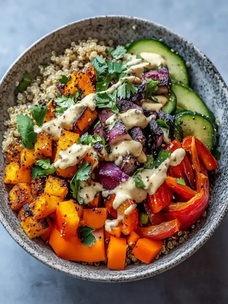 Geröstete Gemüse Quinoa Bowls
