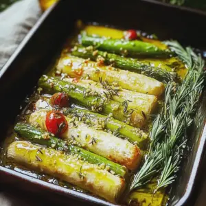Grüner Spargel aus dem Backofen