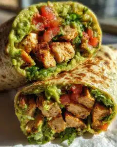 Guacamole Hähnchen Wraps