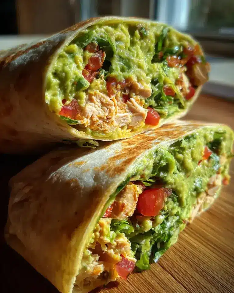 Guacamole Hähnchen Wraps
