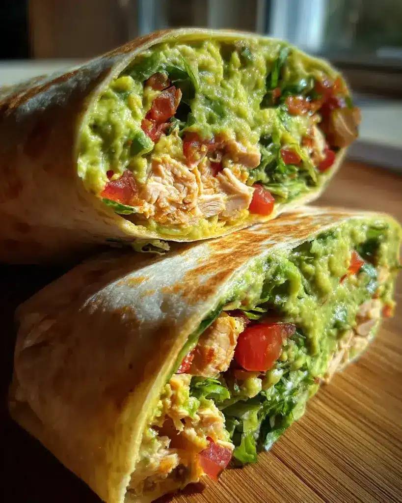 Guacamole Hähnchen Wraps