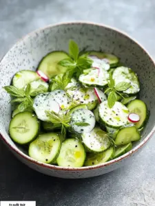 Gurkensalat mit Kräuter-Joghurt-Dressing