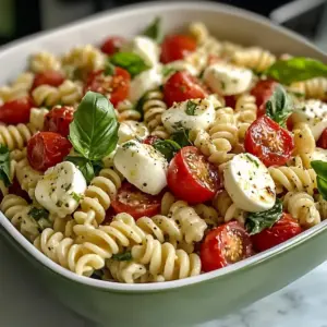 Hohe Protein Caprese Pasta Salat