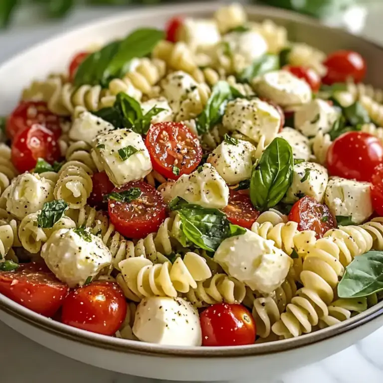 Hohe Protein Caprese Pasta Salat