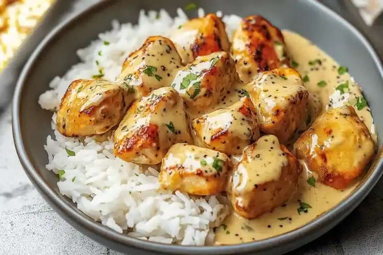 Honig Senf Hähnchen mit Reis