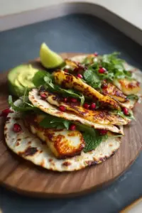 Hot Honey Halloumi und Minz-Tacos