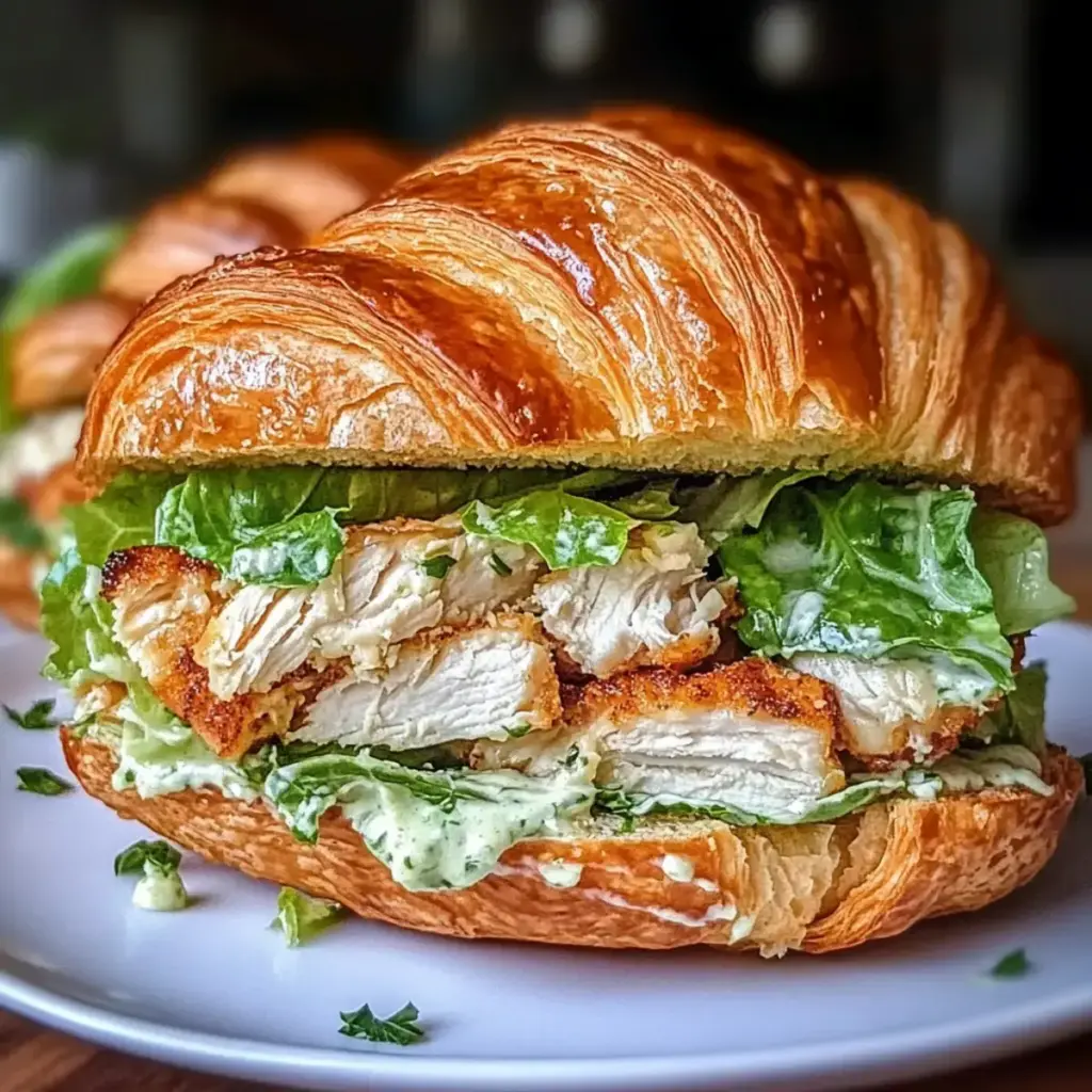Hühnchen Caesar Croissant Sandwich