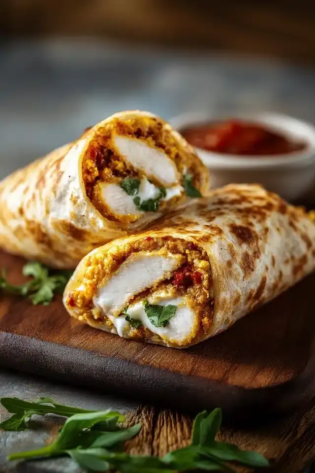 Hähnchen Mozzarella Wraps Airfryer