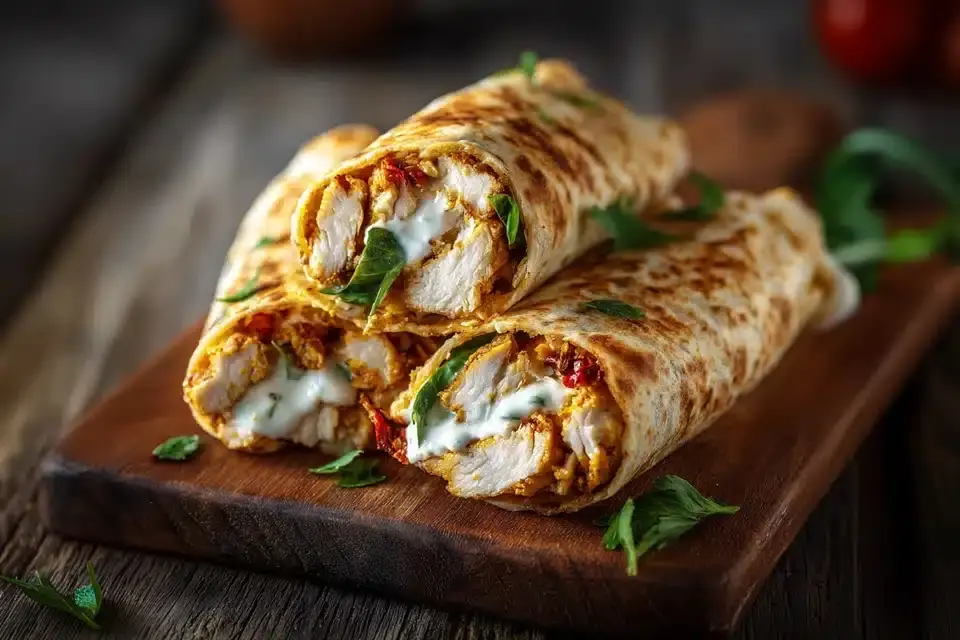 Hähnchen Mozzarella Wraps Airfryer