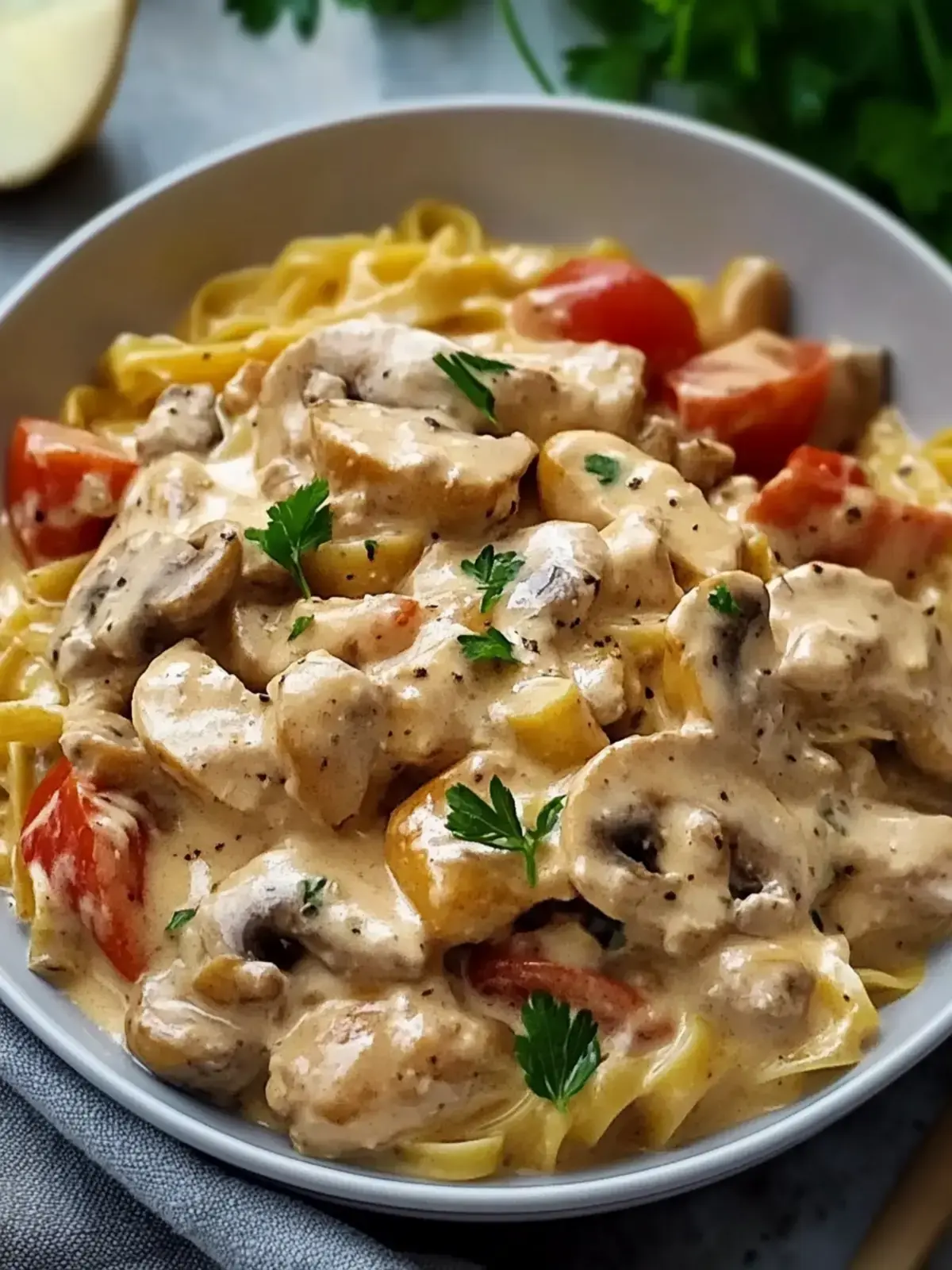 Hähnchen Stroganoff