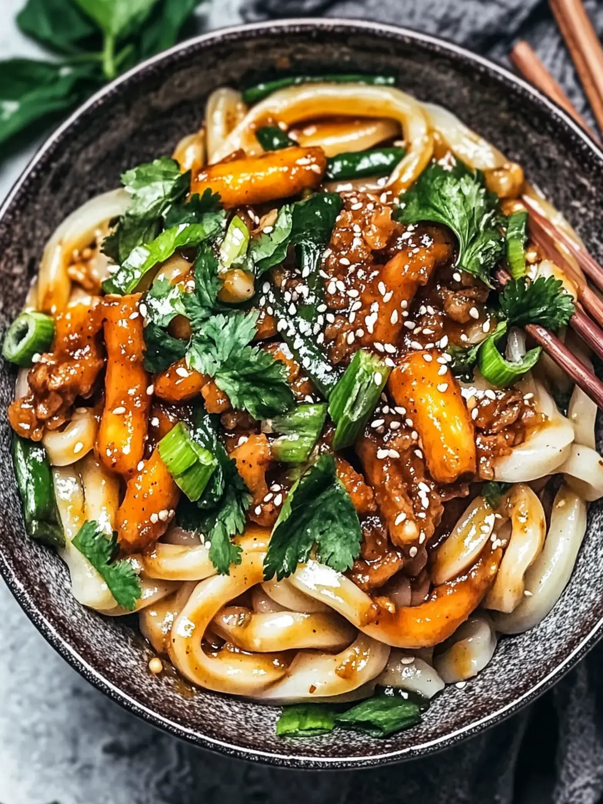 Leckere vegane Udon-Nudeln