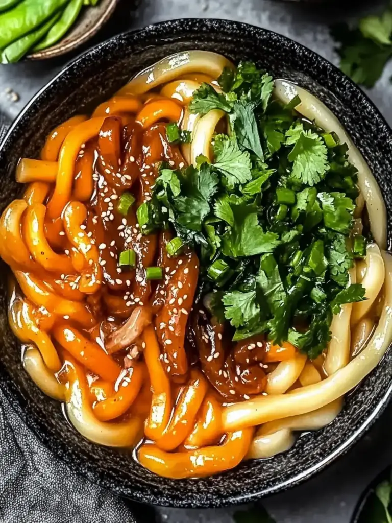 Leckere vegane Udon-Nudeln