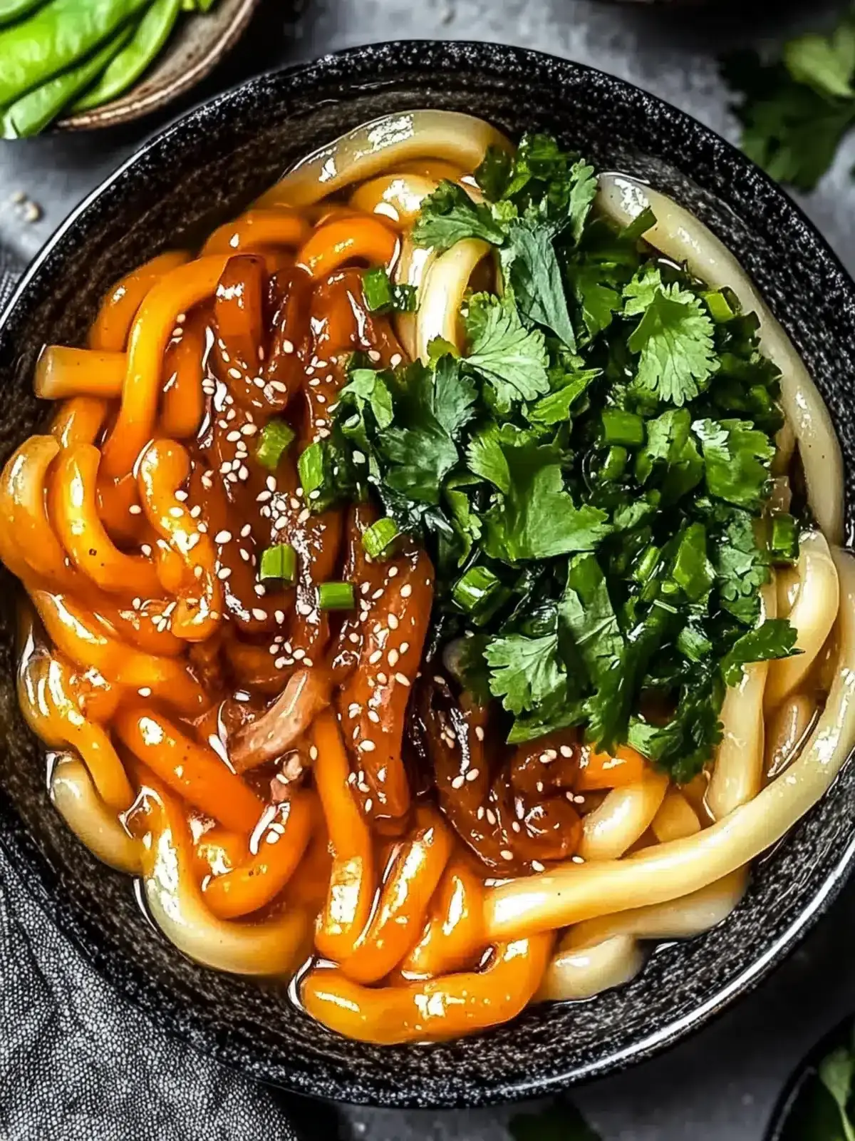 Leckere vegane Udon-Nudeln