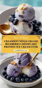 Cremste Ninja Creami Blaubeer-Käsekuchen Protein-Eiscreme