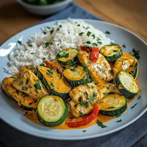Paprika Zucchini Sahne Hähnchen