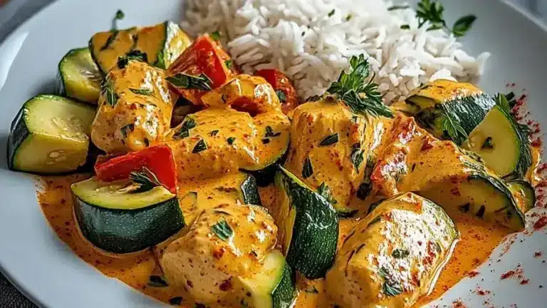 Paprika Zucchini Sahne Hähnchen
