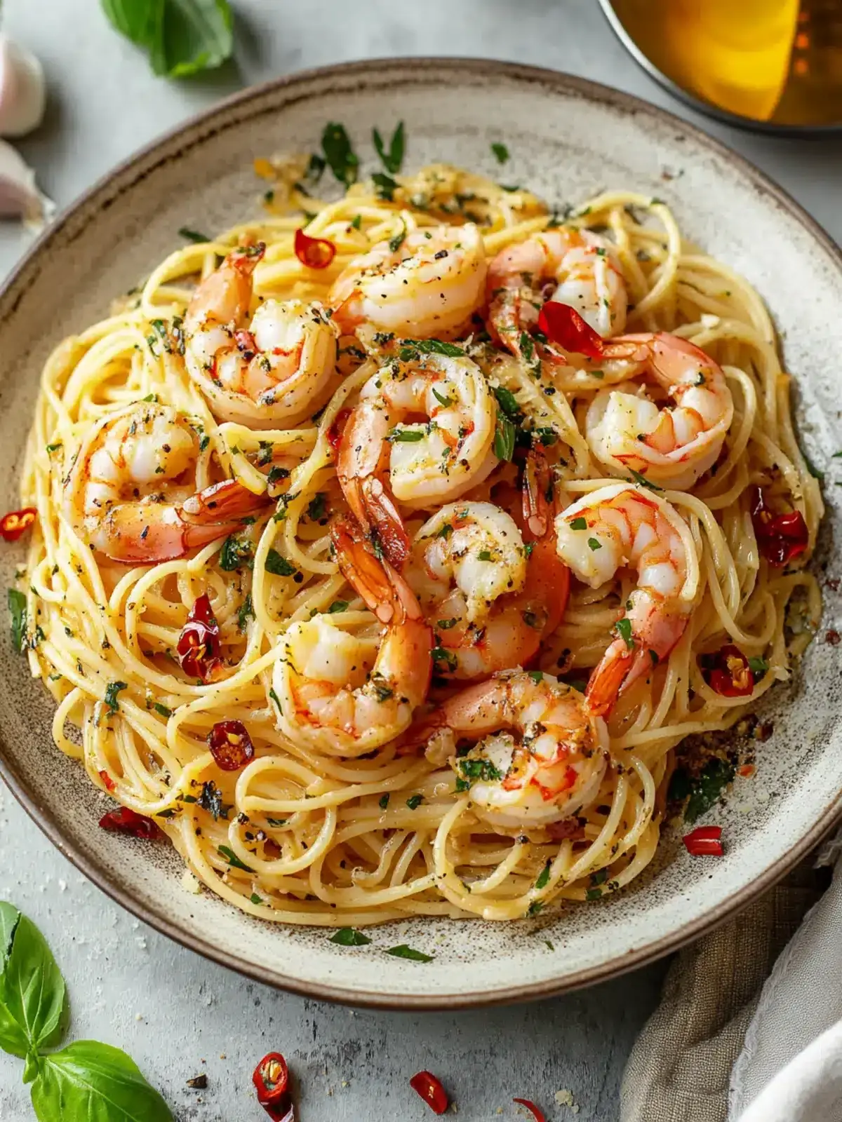 Spaghetti mit Garnelen