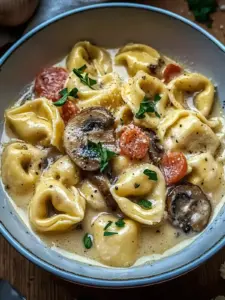 Cremige Tortellini in Champignon Sahne Soße