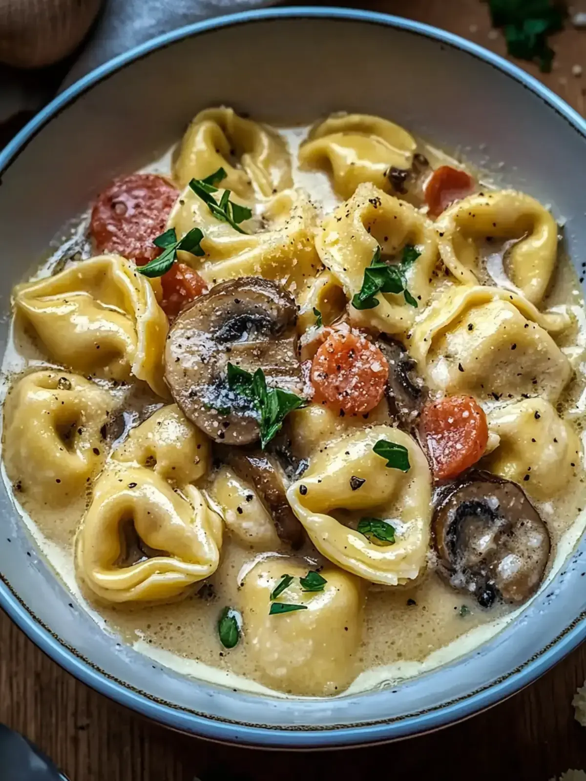 Tortellini in Champignon Sahne Soße