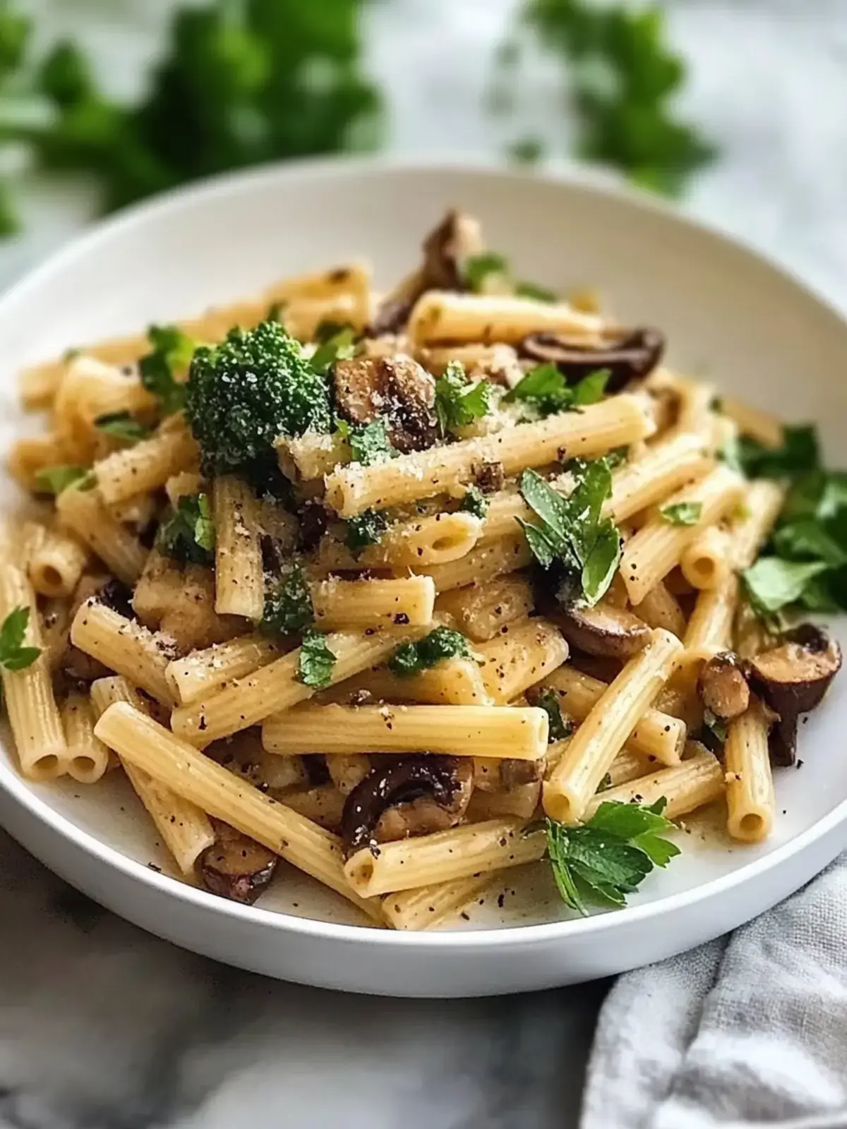 Vegane Pilz-Brokkoli-Pasta