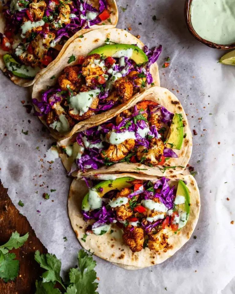 Vegane geröstete Blumenkohl-Tacos