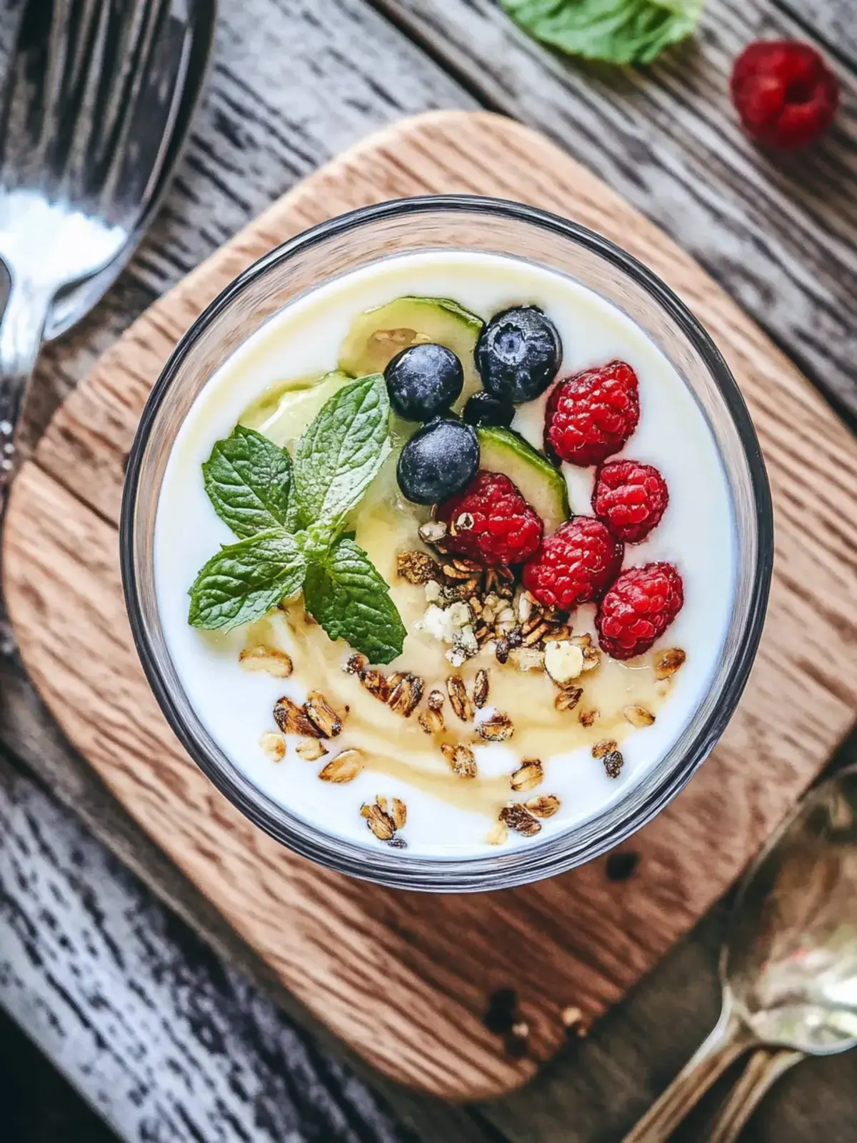 Veganer griechischer Joghurt Superfood-Schüssel