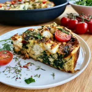 Vegetarische Spinat-Feta-Frittata