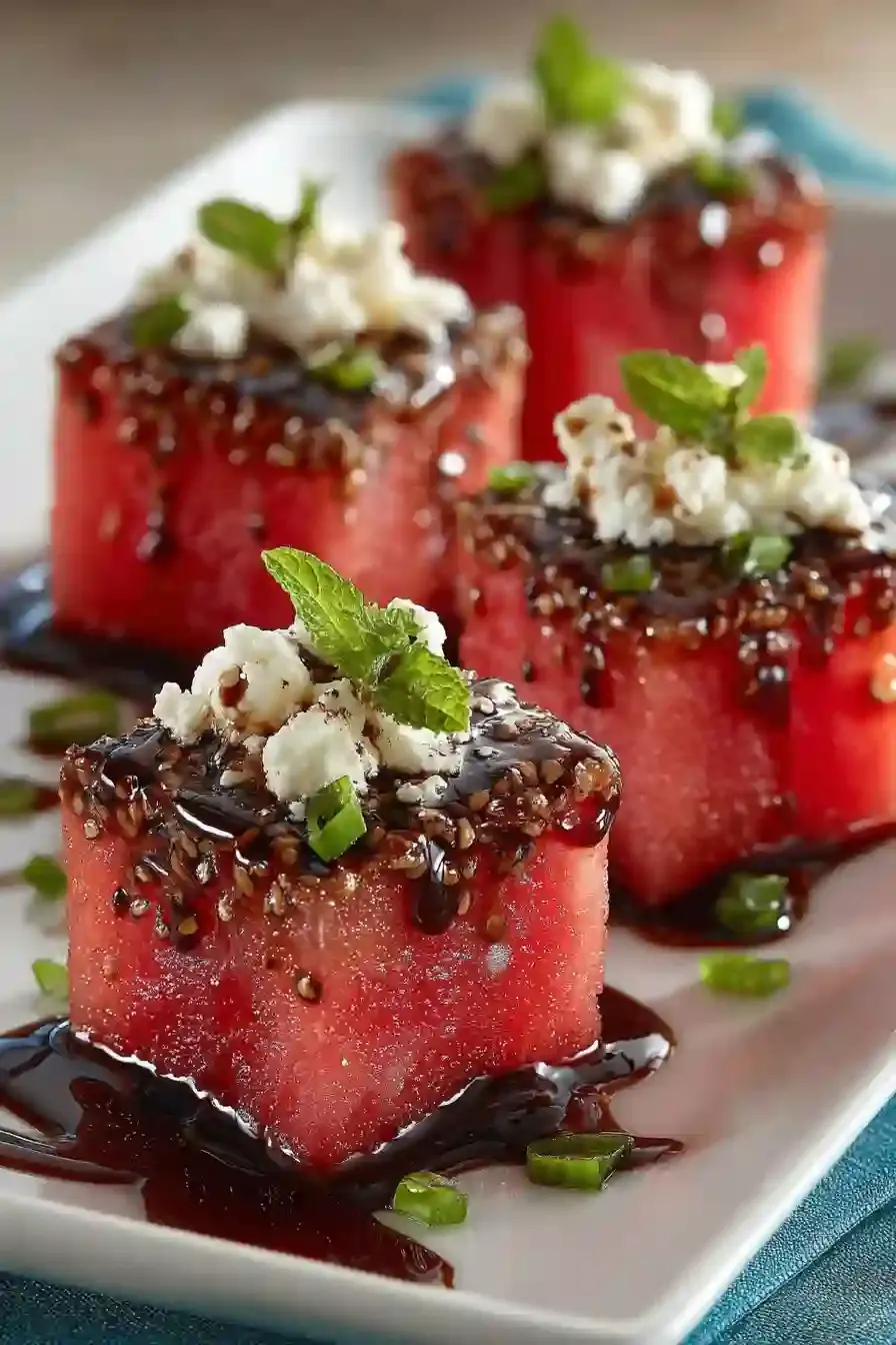 Wassermelone mit Balsamico-Glasur