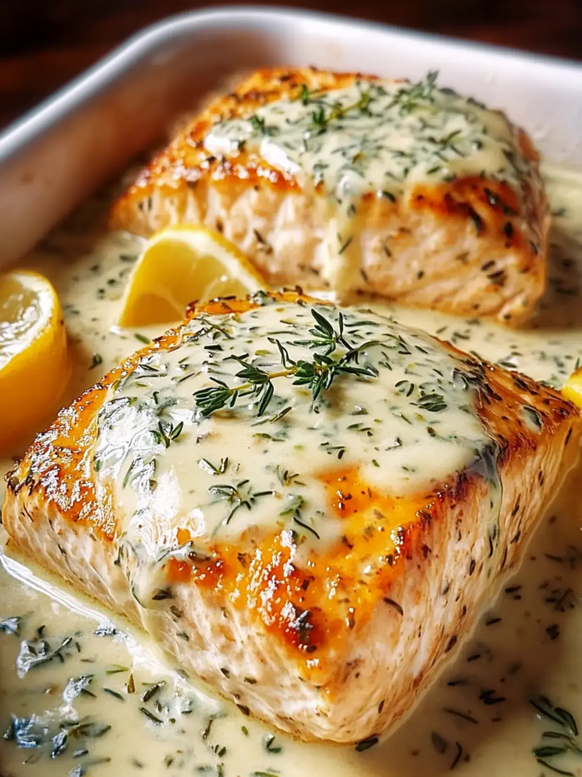 cremiges Lachsfilet aus dem Ofen